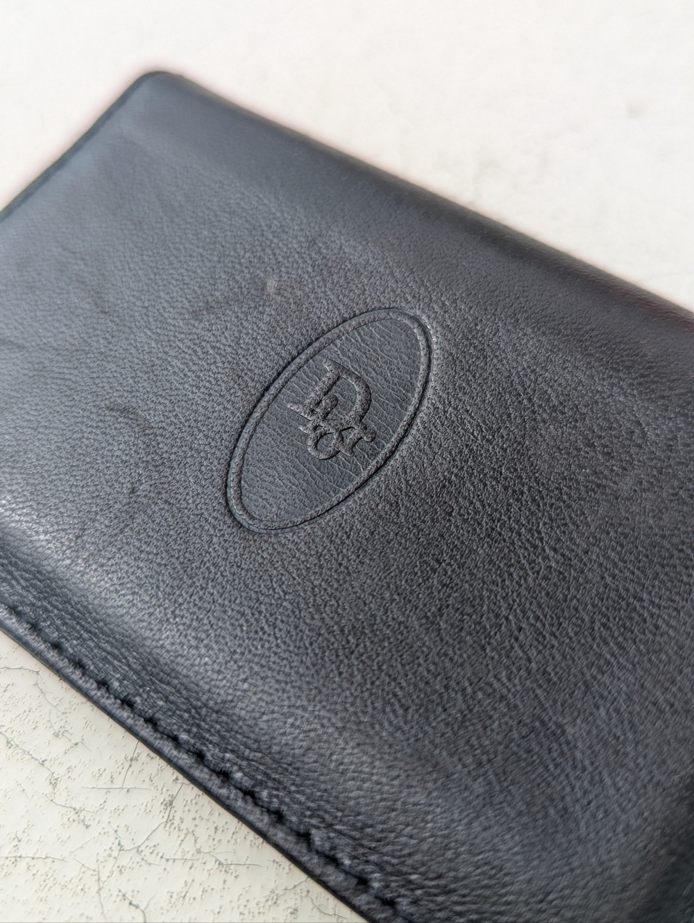 Christian Dior | Vintage Black Leather  Bi-fold Wallet Card Slots Low Profile - Picture 13 of 13